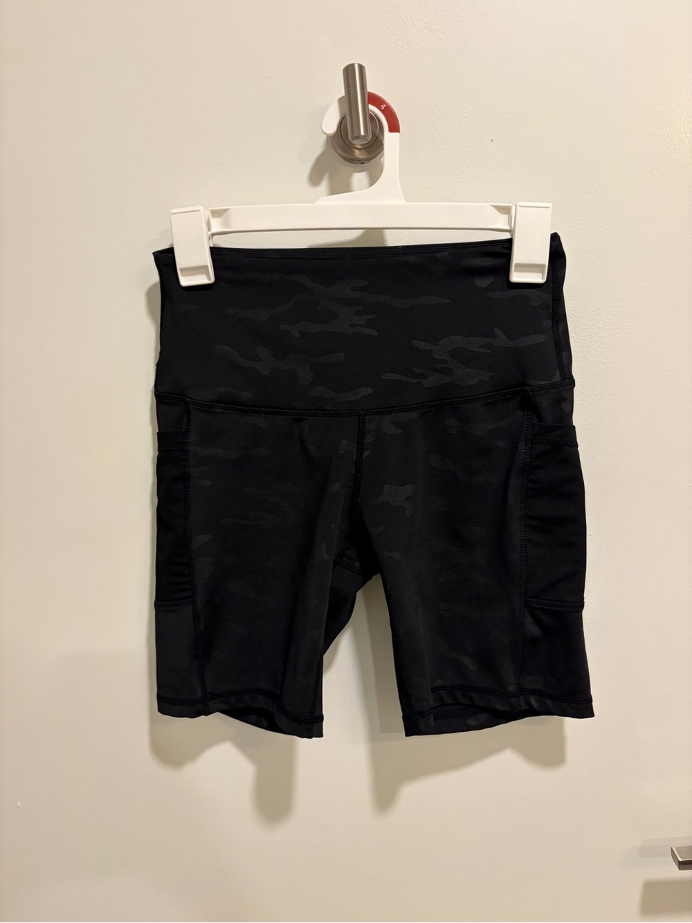 High-Waist Black Camo Active Bike Shorts